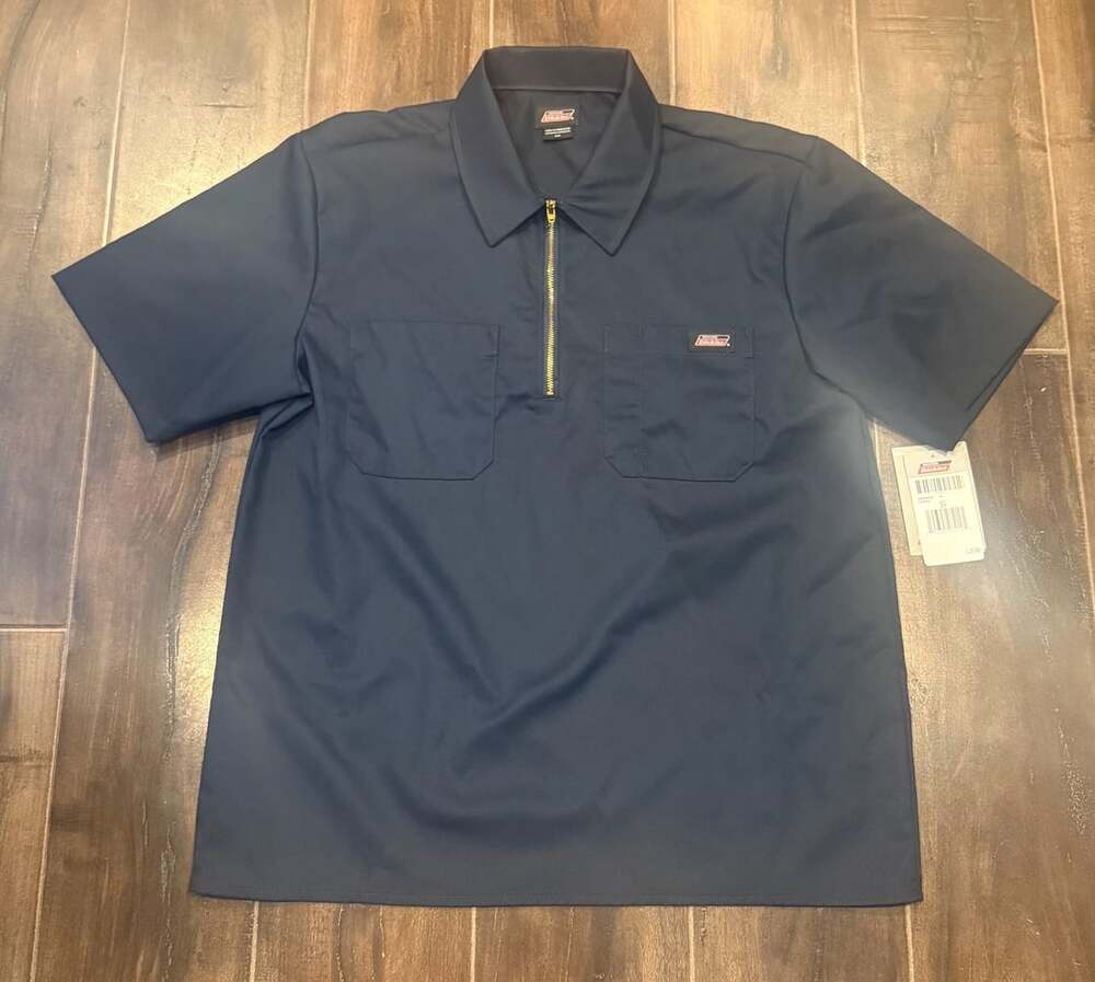 Men's Genuine Dickies 1/4 Zip Short Sleeve Workwear Shirt